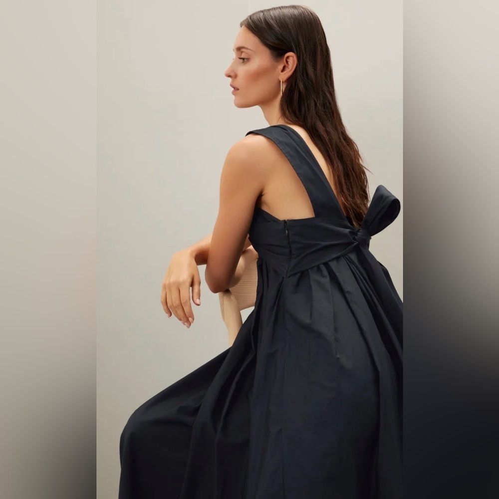 Chic Cecilie Bahnsen Black One-Shoulder Midi Vera Dress - Picture 4 of 7